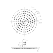 Novara 200 mm Shower Head - Acqua Bathrooms