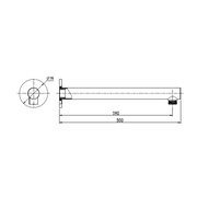 Benalla Star Champagne Shower Arm - Acqua Bathrooms