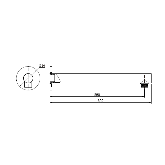 Benalla Star Champagne Shower Arm - Acqua Bathrooms