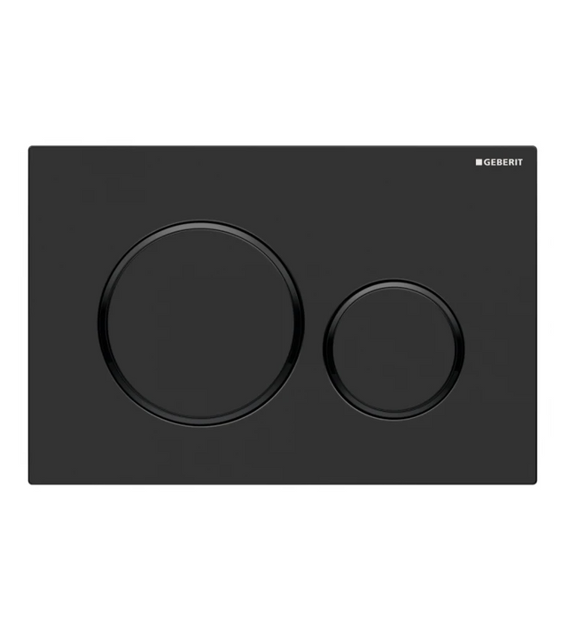 Geberit Sigma 20 Button - Round Matte Black with Black Trim - Acqua Bathrooms