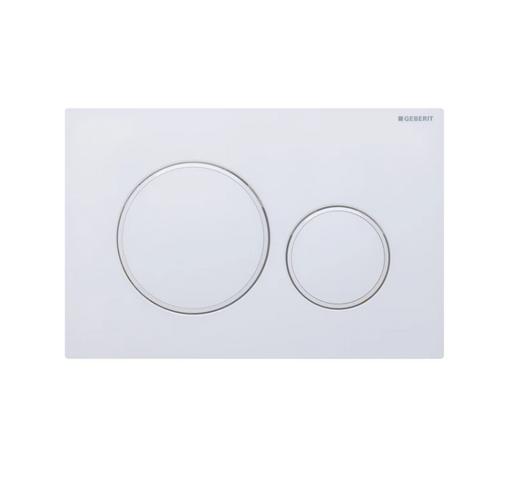 Geberit Sigma 20 Button - Round White with Gloss White Trim - Acqua Bathrooms