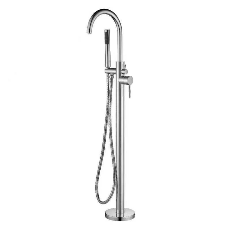 Chrome Round Freestanding Multifunction Bath Spout - Acqua Bathrooms