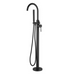 Matte Black Round Freestanding Multifunction Bath Spout - Acqua Bathrooms