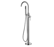 Brushed Nickel Round Freestanding Multifunction Bath Spout - Acqua Bathrooms