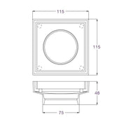 Brushed Nickel 100mm Tile Insert Floor Waste - 75mm Outlet - Acqua Bathrooms