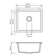 Carysil | 533 Salsa White Granite Kitchen Sink - Acqua Bathrooms