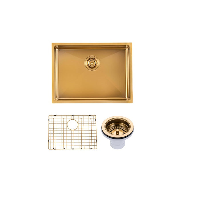 Brushed Gold 600 x 450 x 230mm Kitchen Sink - Acqua Bathrooms
