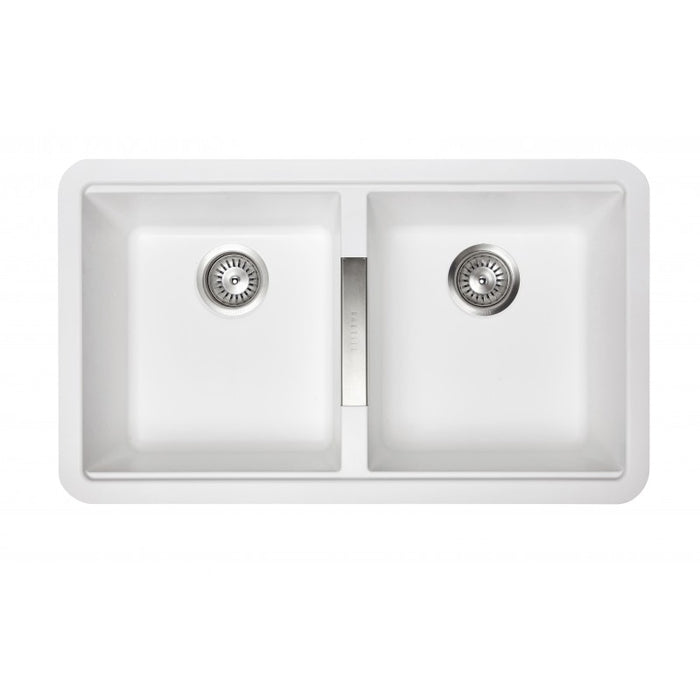 Carysil | 824 Nera White Granite Kitchen Sink - Acqua Bathrooms