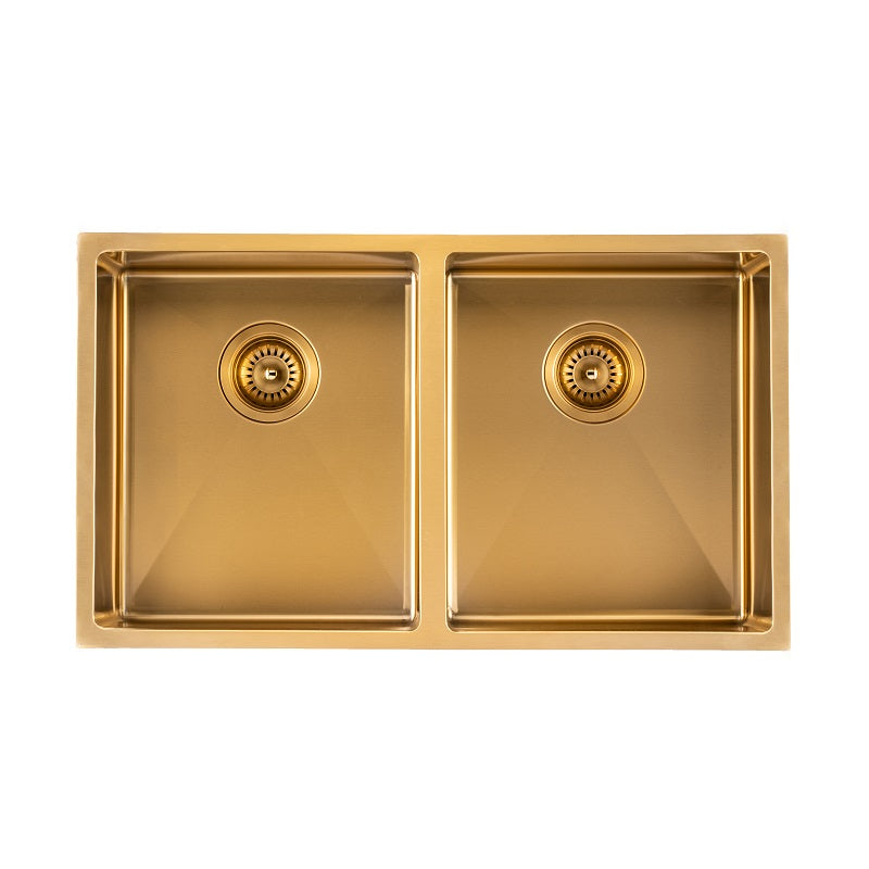 Brushed Gold 770 x 450 x 215mm Kitchen Sink - Acqua Bathrooms