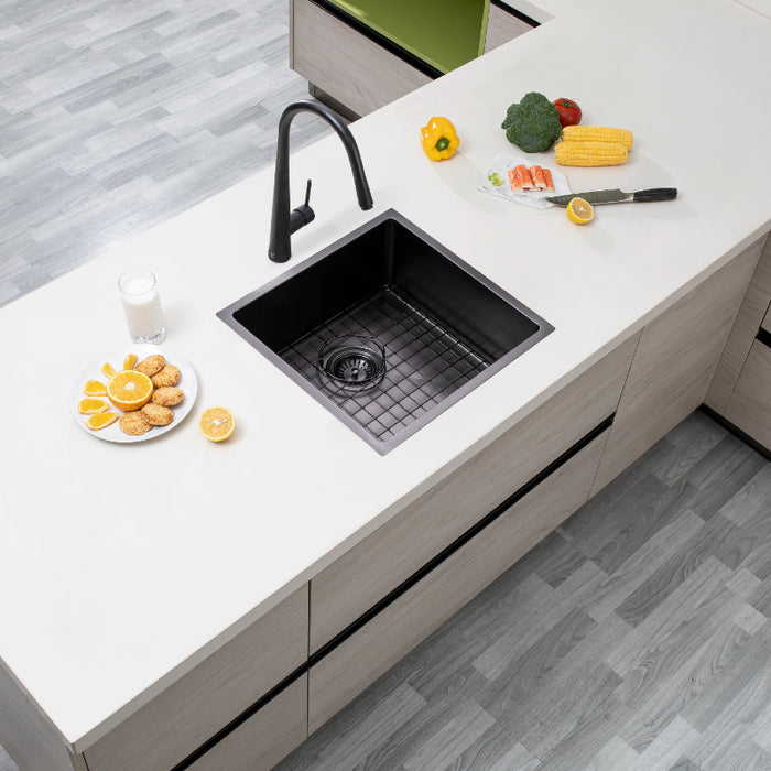 Brushed Black 440 x 440 x 205mm Kitchen Sink - Acqua Bathrooms
