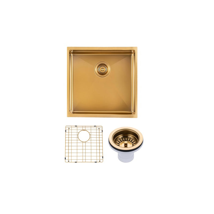 Brushed Gold 440 x 440 x 205mm Kitchen Sink - Acqua Bathrooms