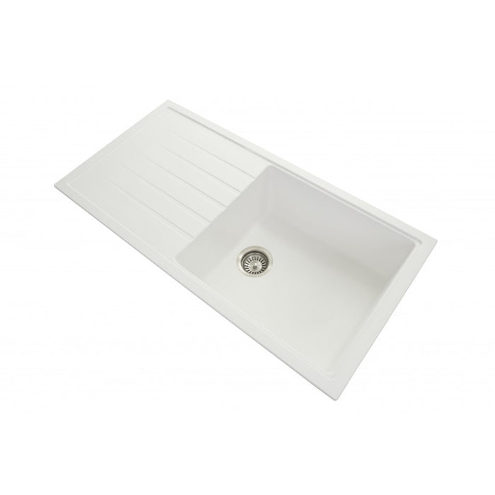 Carysil | 1000 Vivaldi White Granite Kitchen Sink - Acqua Bathrooms