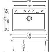 Carysil | 780 Waltz Grey Granite Kitchen Sink - Acqua Bathrooms