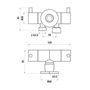 Chrome Dual Control Mini Cistern Cock - Acqua Bathrooms