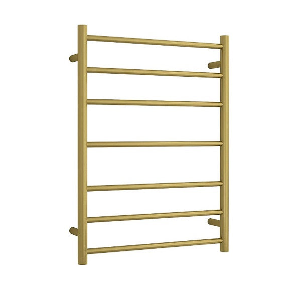 Thermogroup Brushed Gold Round 600mm Ladder Heated Towel Rail - Acqua Bathrooms