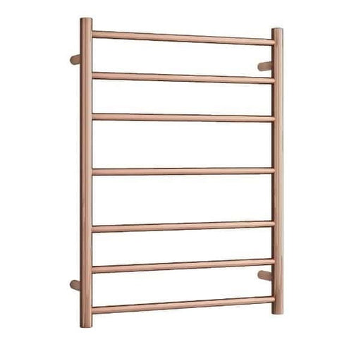 Thermogroup Rose Gold Round 600mm Ladder Heated Towel Rail - Acqua Bathrooms