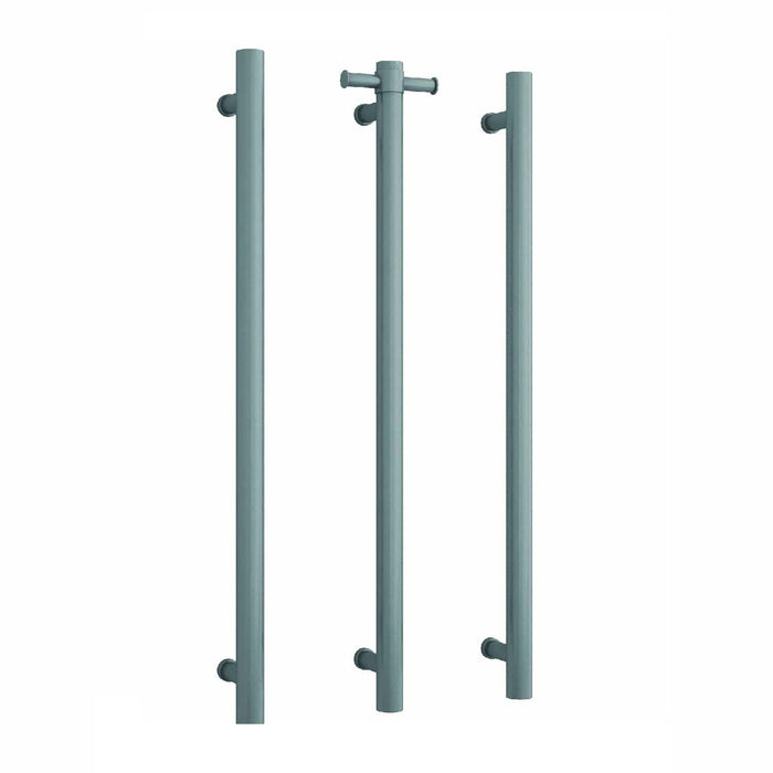 Thermogroup Gun Metal Straight Round Vertical Single Bar Heated Towel Rail - Acqua Bathrooms