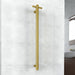 Thermogroup Brushed Gold Straight Round Vertical Heated Towel Rail - Acqua Bathrooms