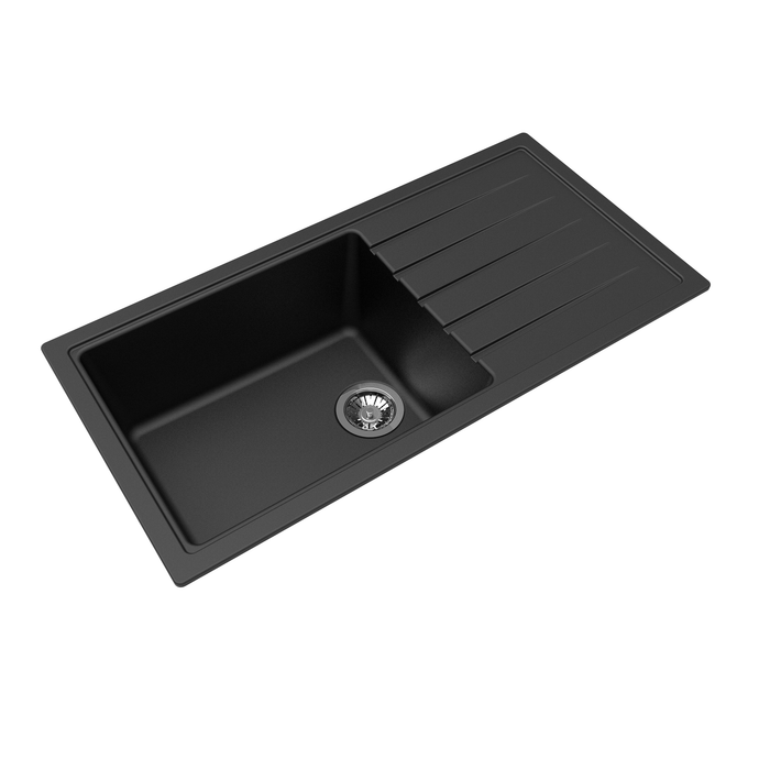 Carysil | 1000 Vivaldi Black Granite Kitchen Sink - Acqua Bathrooms