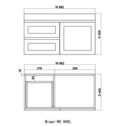 Miami 900 Matte White Wall Hung Vanity - Acqua Bathrooms