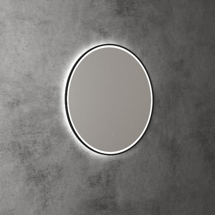 Aulic | Windsor Matte Black Touchless Round 700 LED Mirror - Three Dimmable Colours - Acqua Bathrooms