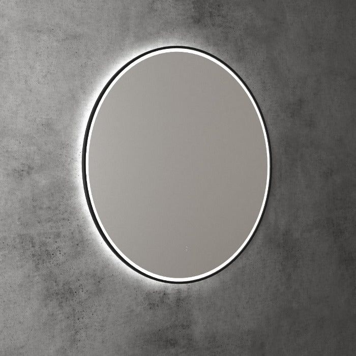 Aulic | Windsor Matte Black Touchless Round 900 LED Mirror - Three Dimmable Colours - Acqua Bathrooms