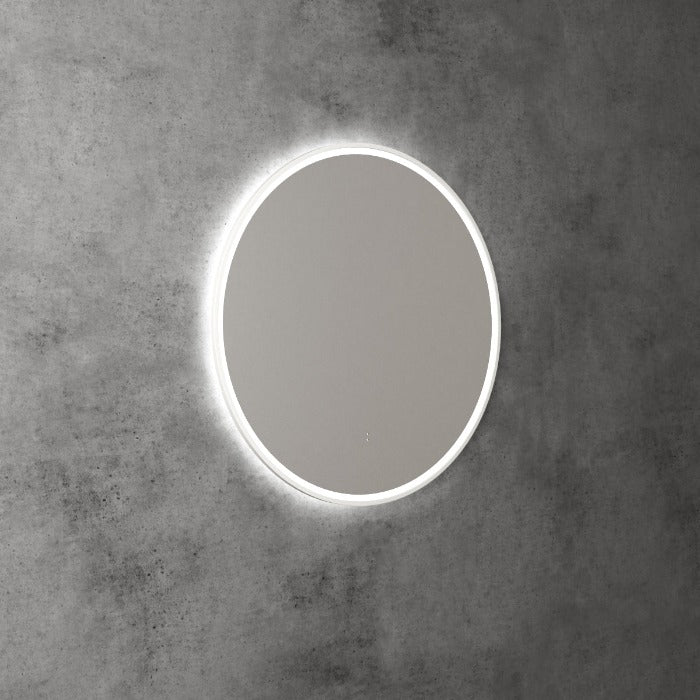 Aulic | Windsor Matte White Touchless Round 700 LED Mirror - Three Dimmable Colours - Acqua Bathrooms