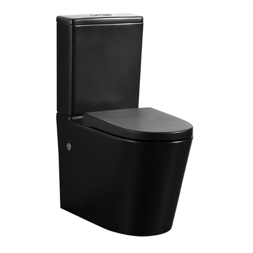Avis 022N Full Rimless Matte Black Wall Faced Toilet Suite - Acqua Bathrooms