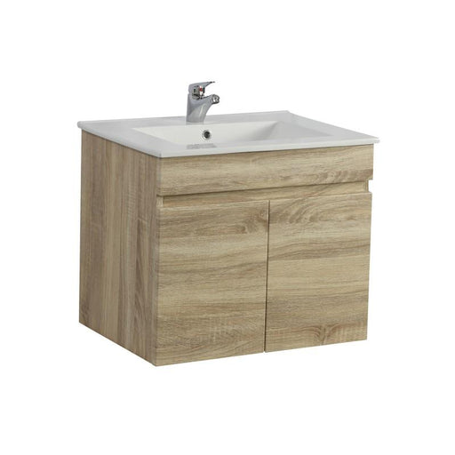 Berge 600 mm White Oak Wall Hung Vanity - Acqua Bathrooms
