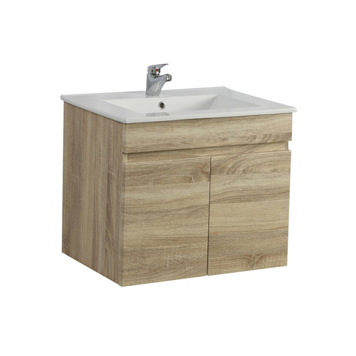Berge 600 Narrow White Oak Wall Hung Vanity - Acqua Bathrooms