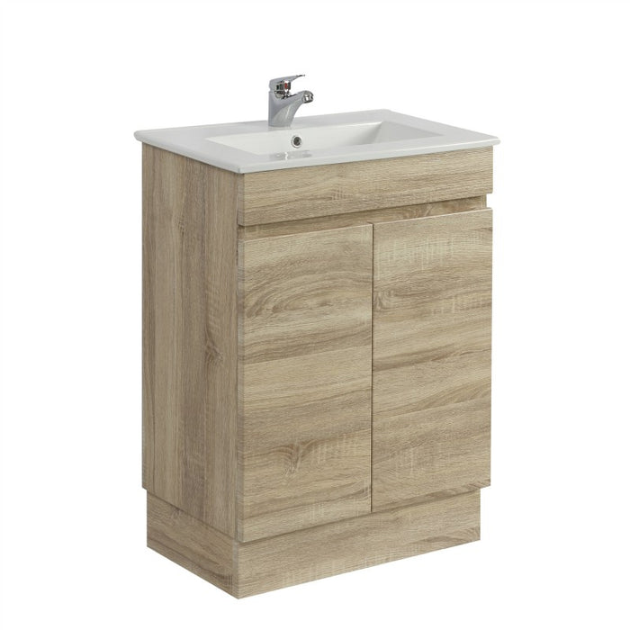 Berge 600 White Oak Freestanding Vanity - Acqua Bathrooms