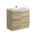 Berge 750 White Oak Narrow Freestanding Vanity - Acqua Bathrooms
