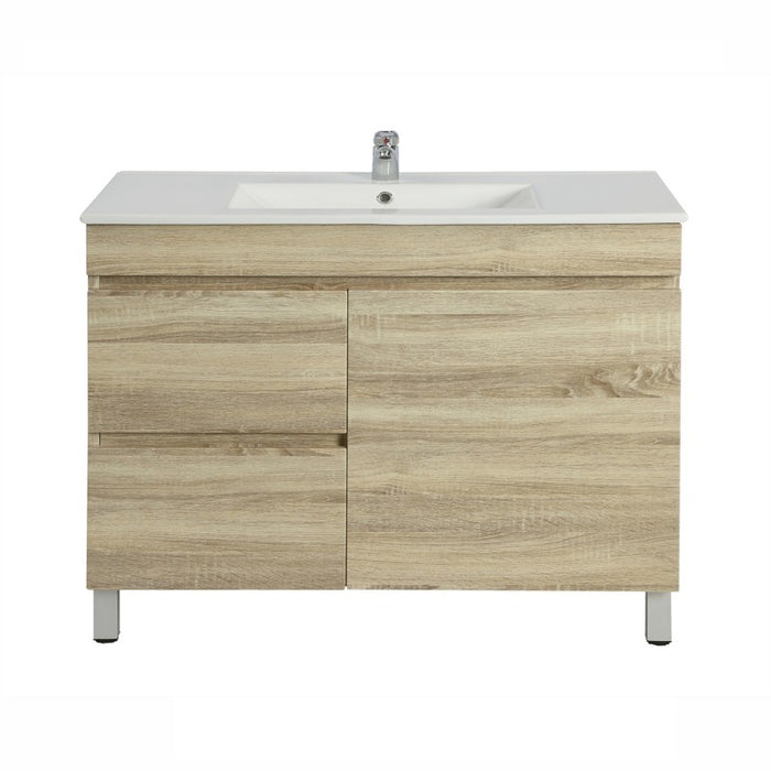 Berge 900 White Oak Freestanding Vanity - Acqua Bathrooms