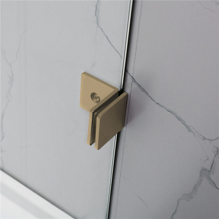 Frameless Brushed Gold Fixed Panel Shower Screen - Acqua Bathrooms