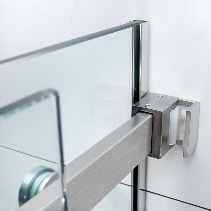 Frameless Adjustable Over Bath Wall to Wall Sliding Shower Screen - Acqua Bathrooms