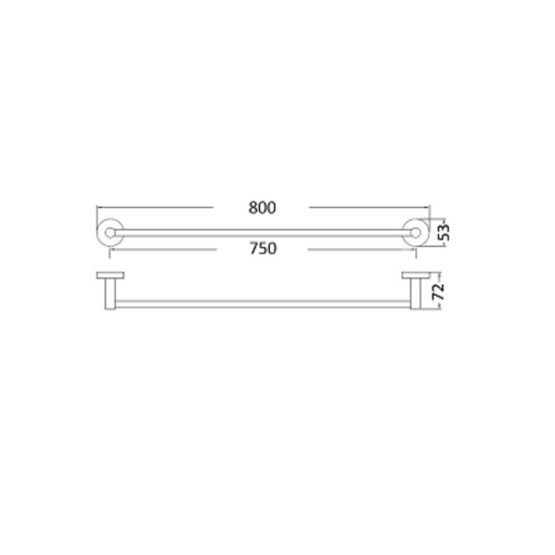 Cesena 750 Brushed Gold Single Towel Rail - Acqua Bathrooms