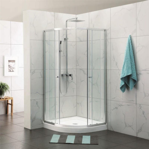 1000 mm Round Corner Sliding Framed Shower Screen - Acqua Bathrooms