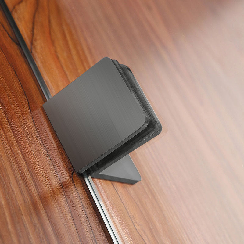 Frameless Gun Metal Fixed Panel Shower Screen Curved Edge - Acqua Bathrooms