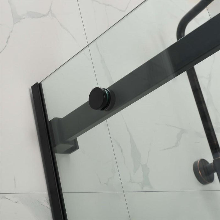 Black Square Frameless Sliding Adjustable Shower Screen - Acqua Bathrooms