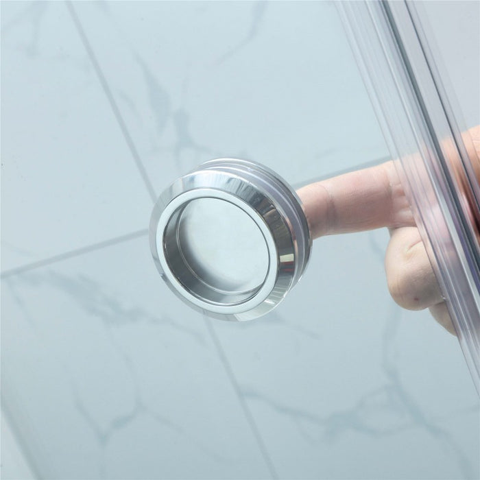 Square Frameless Sliding Adjustable Shower Screen - Acqua Bathrooms