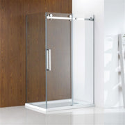 Square Frameless Sliding Adjustable Shower Screen - Acqua Bathrooms
