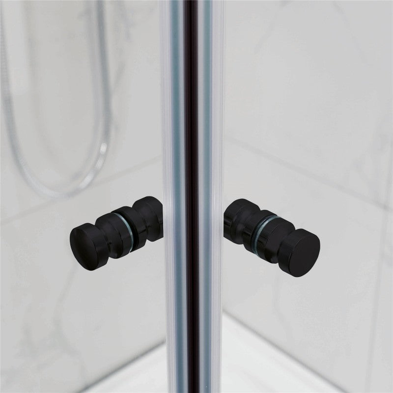 Black Square Corner Sliding Shower Screen - Acqua Bathrooms