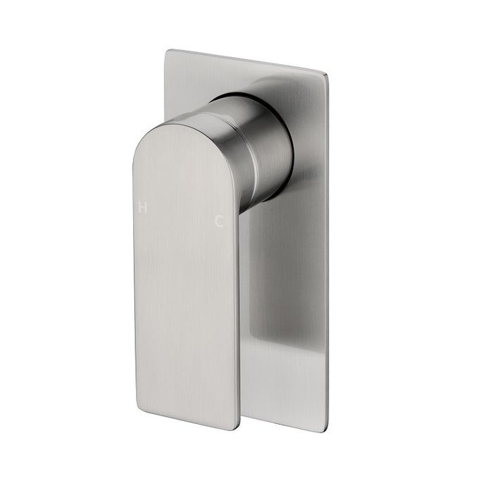 Ikon Ruki Brushed Nickel Wall Mixer - Acqua Bathrooms