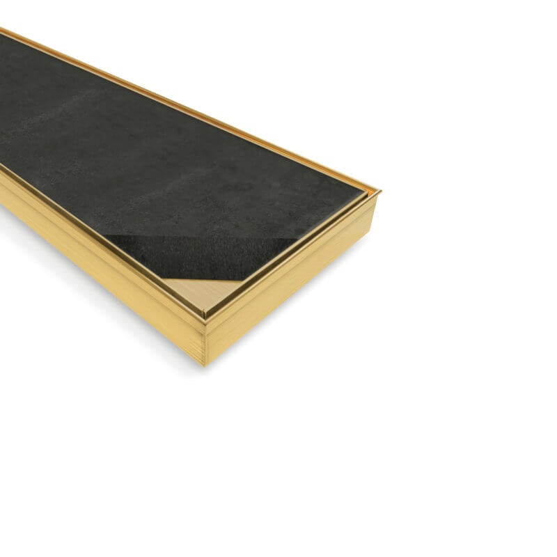 Brushed Gold 1200mm Tile Insert Floor Waste - Acqua Bathrooms