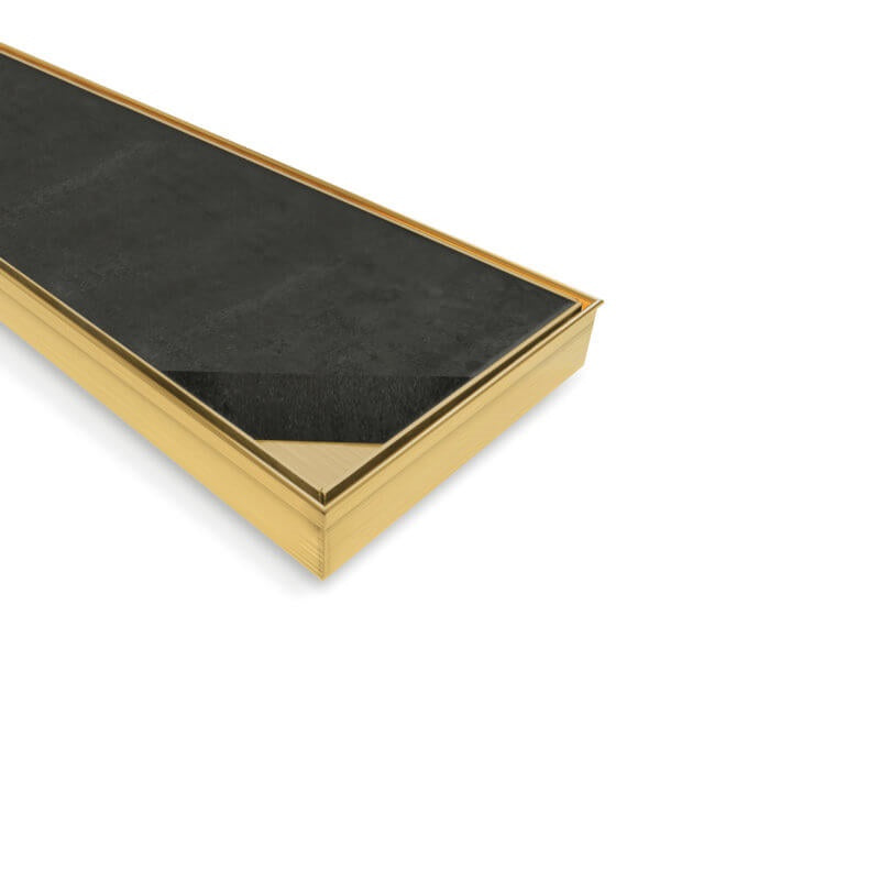 Brushed Gold 600mm Tile Insert Floor Waste - Acqua Bathrooms