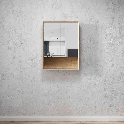 Byron 600 Natural Oak Shaving Cabinet - Acqua Bathrooms