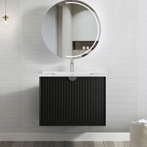 Otti | Marlo 750 Matte Black Wall Hung Vanity / Ceramic Top - Acqua Bathrooms