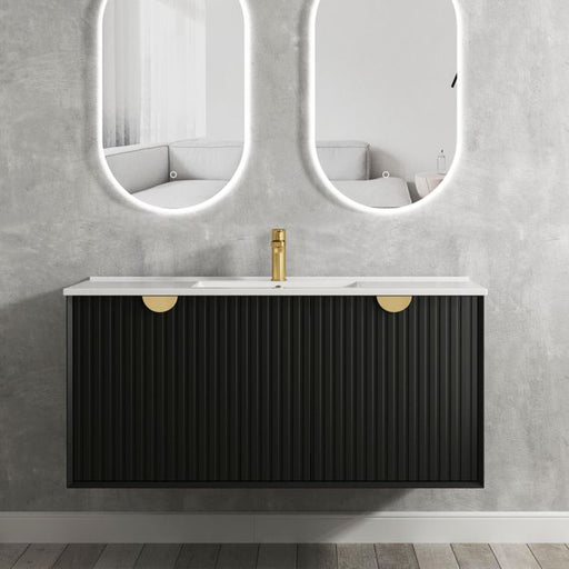 Otti | Marlo 1200 Matte Black Wall Hung Vanity / Ceramic Top - Acqua Bathrooms