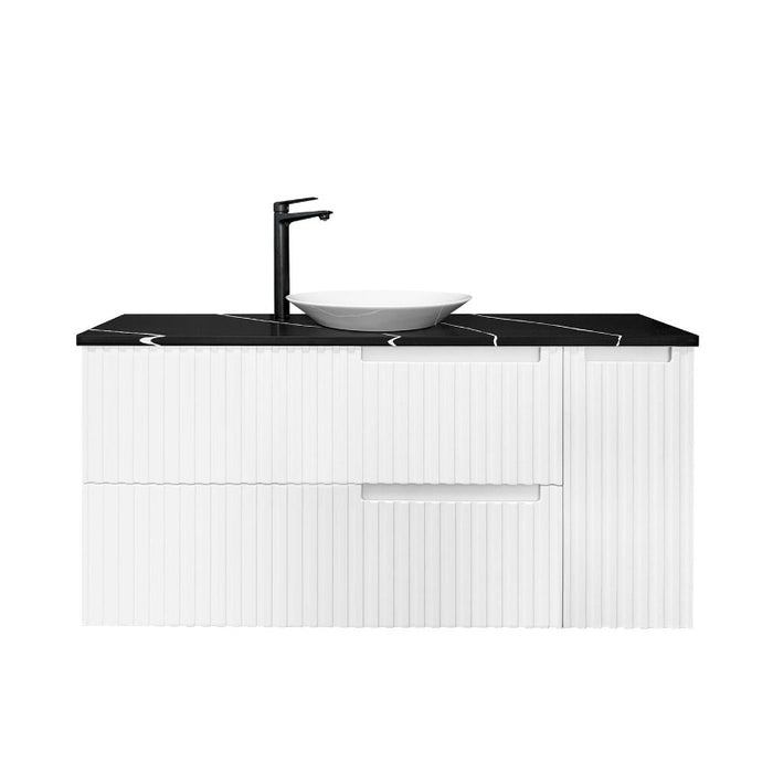 Noosa 1200 Matte White Wall Hung Vanity / Stone Top - Acqua Bathrooms