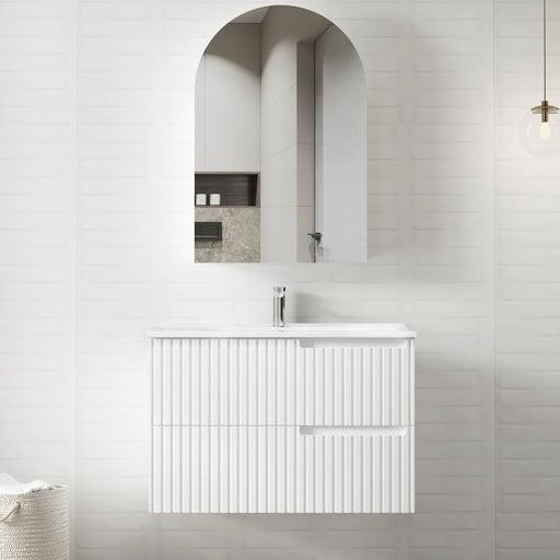 Otti Australia | Noosa 900 Matte White Wall Hung Vanity / Ceramic Top - Acqua Bathrooms